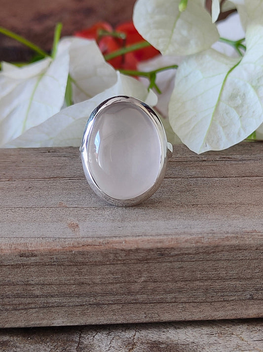 Boho Statement Ring - Rose Quartz Sterling Silver Ring - Hand Crafted Bohemian Ring-Bohemian Ring - Rose Quartz - Rings -Gift for