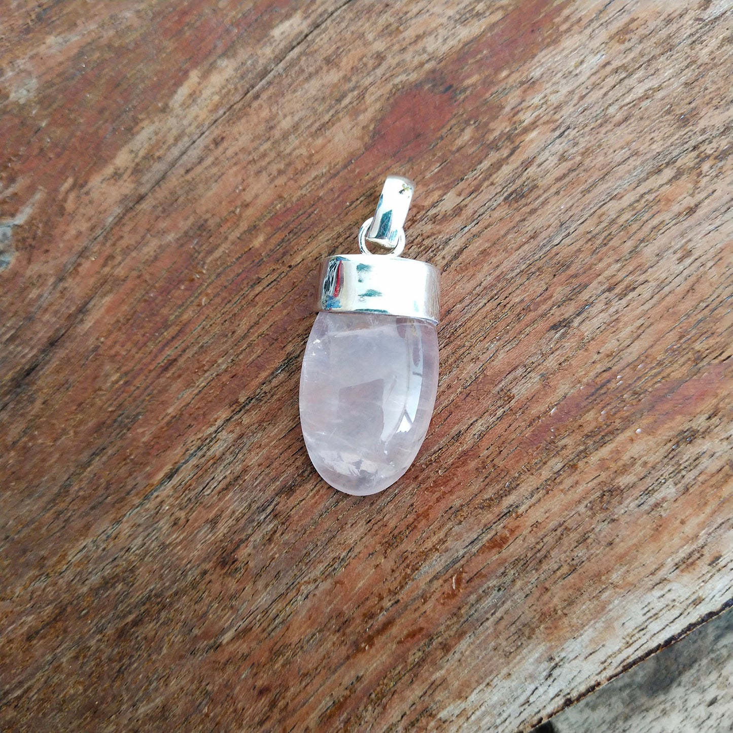 Rose Quartz Pendant in Solid 925-Sterling Silver | Gorgeous Handmade Rose Quartz Pendant | Boho Pendant Gift for Her