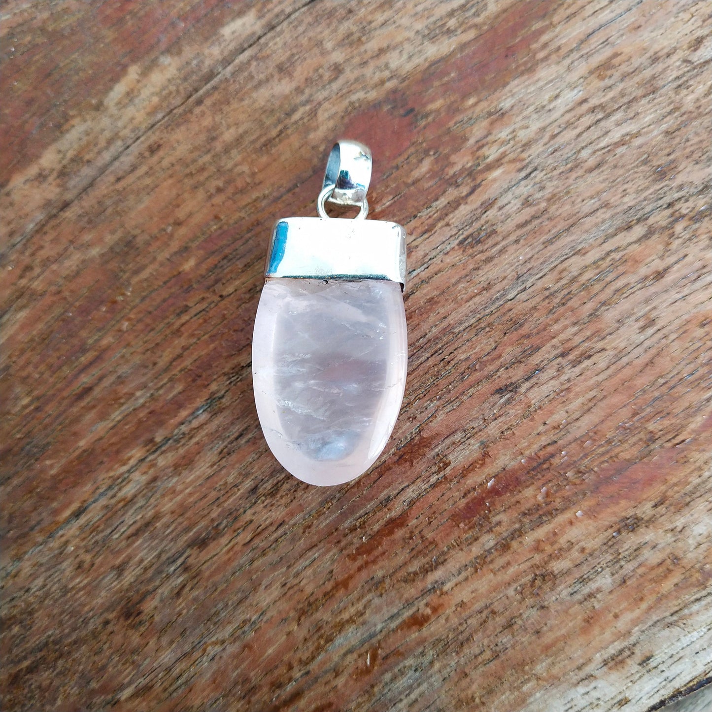 Rose Quartz Pendant in Solid 925-Sterling Silver | Gorgeous Handmade Rose Quartz Pendant | Boho Pendant Gift for Her