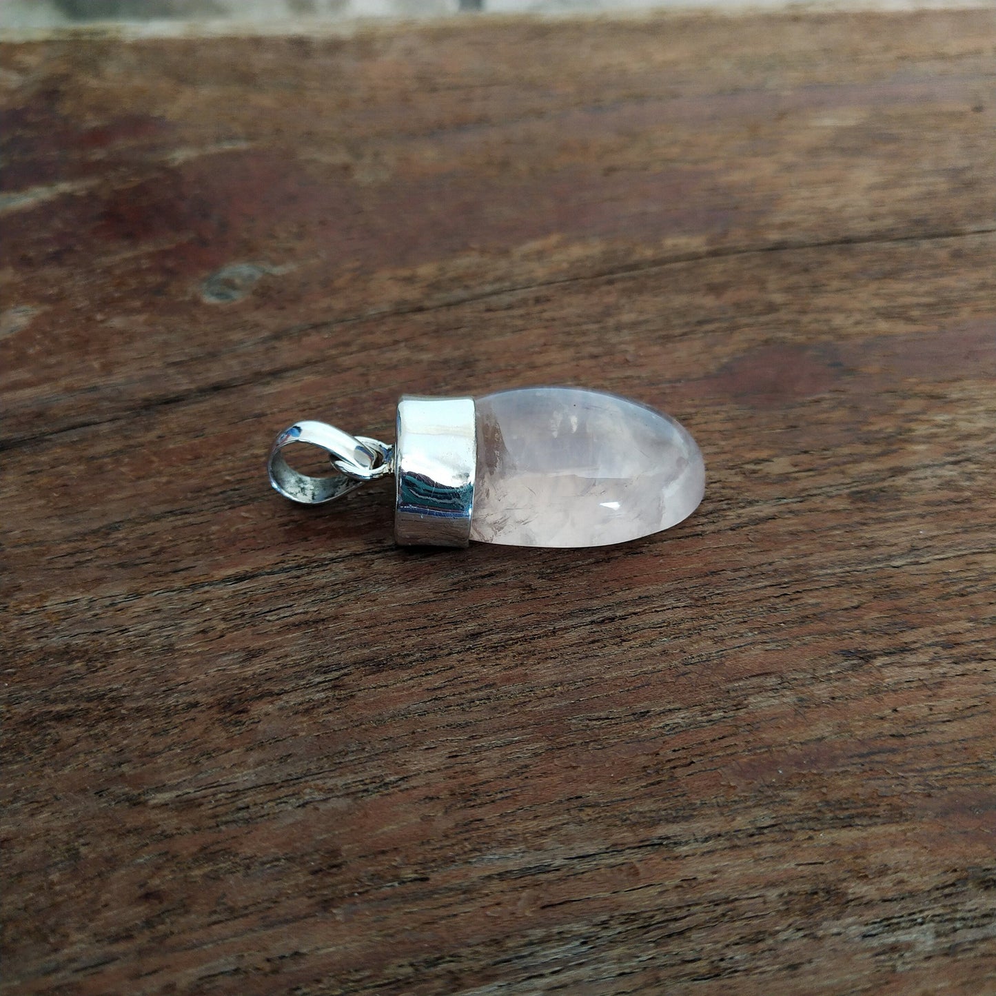 Rose Quartz Pendant in Solid 925-Sterling Silver | Gorgeous Handmade Rose Quartz Pendant | Boho Pendant Gift for Her