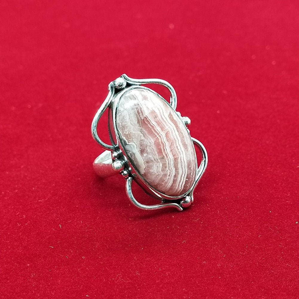 Beautiful Rhodochrosite GemStone Ring - 925 Sterling Silver Ring - Boho Ring - Wedding Rings - Silver Rings- gifts for her -Bohemian Ring