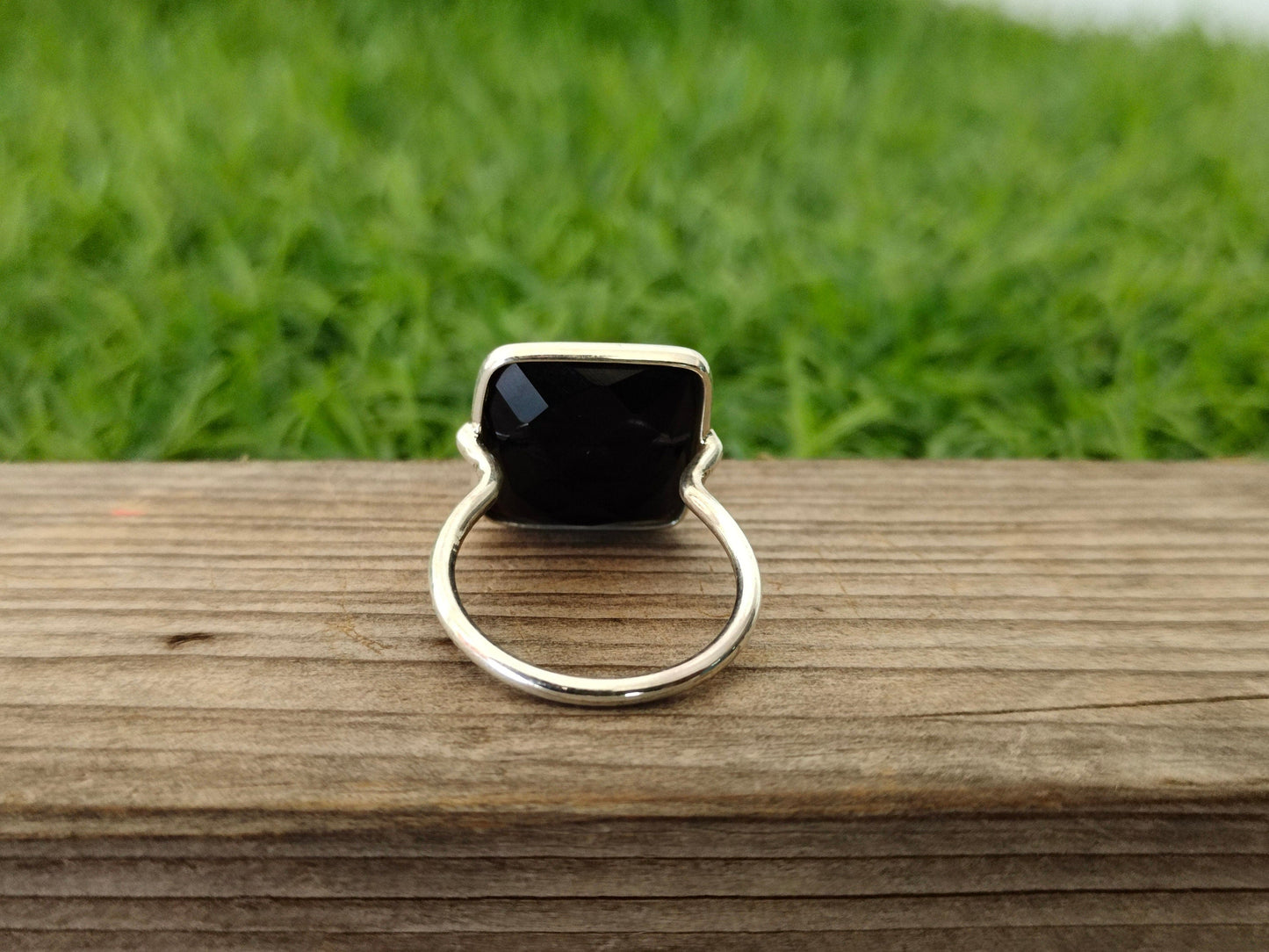 Black Onyx Boho Statement  Sterling Silver Ring - Fashion Ring - Beautiful Black Ring - Onyx Ring - Bezel Silver Jewelry - Boho Onyx Ring