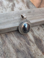 Handmade Hematite Pendant of Solid 925 Sterling Silver, Beautiful Hematite Pendant in Oval Shape, Boho Pendant Gift for her