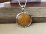 Yellow Lace Agate  Pendant in Solid 925-Sterling Silver | Gorgeous Handmade Yellow Lace Agate  Pendant | Boho Pendant Gift for Her