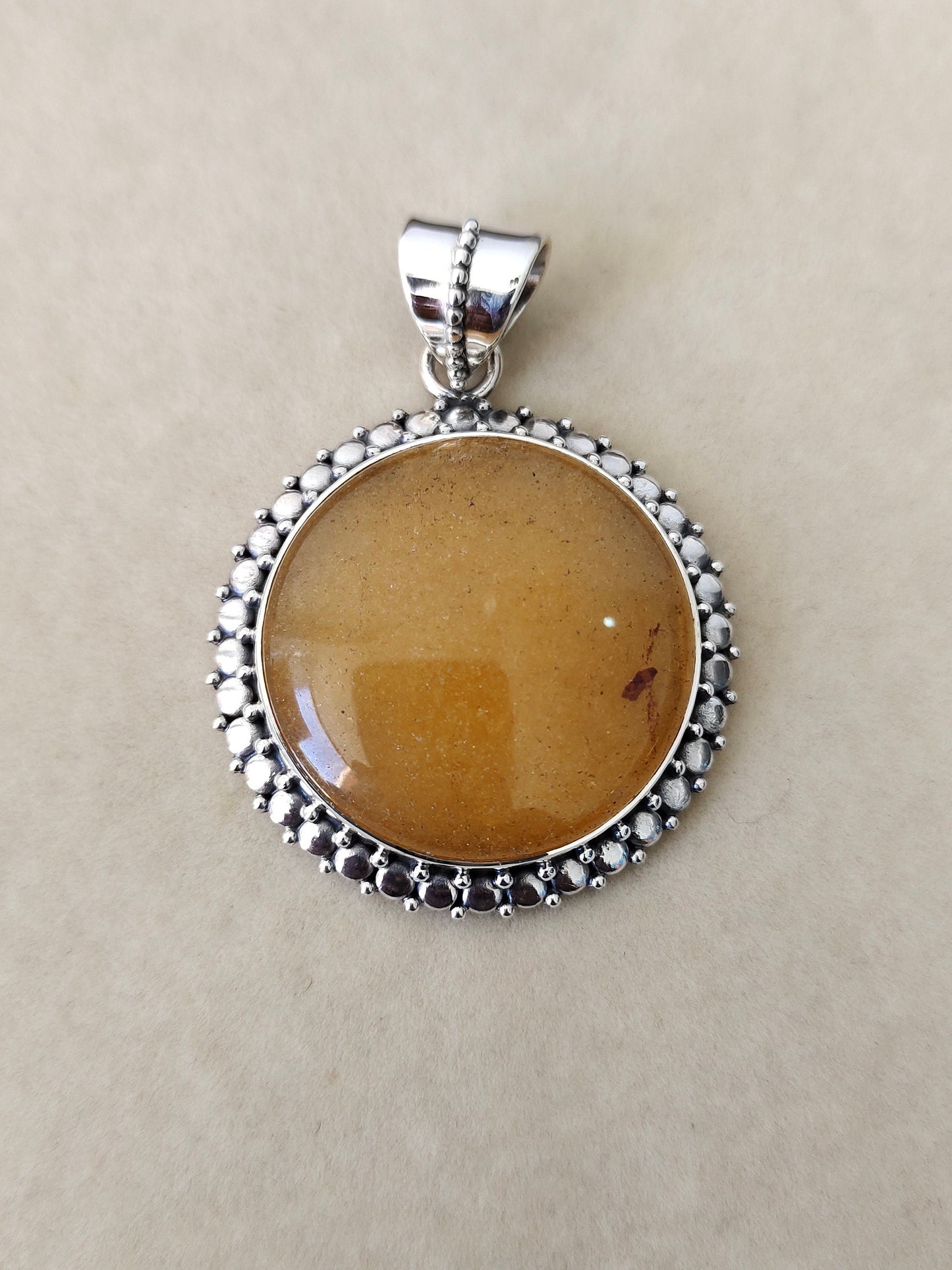 Yellow Lace Agate  Pendant in Solid 925-Sterling Silver | Gorgeous Handmade Yellow Lace Agate  Pendant | Boho Pendant Gift for Her