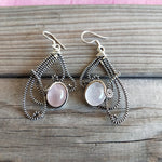 Rose Quartz Sterling Silver Handmade Earring | Rose Quartz Stone | Daily wearable Earrings in Butterfly Shape Boho Earrings Gift for Her