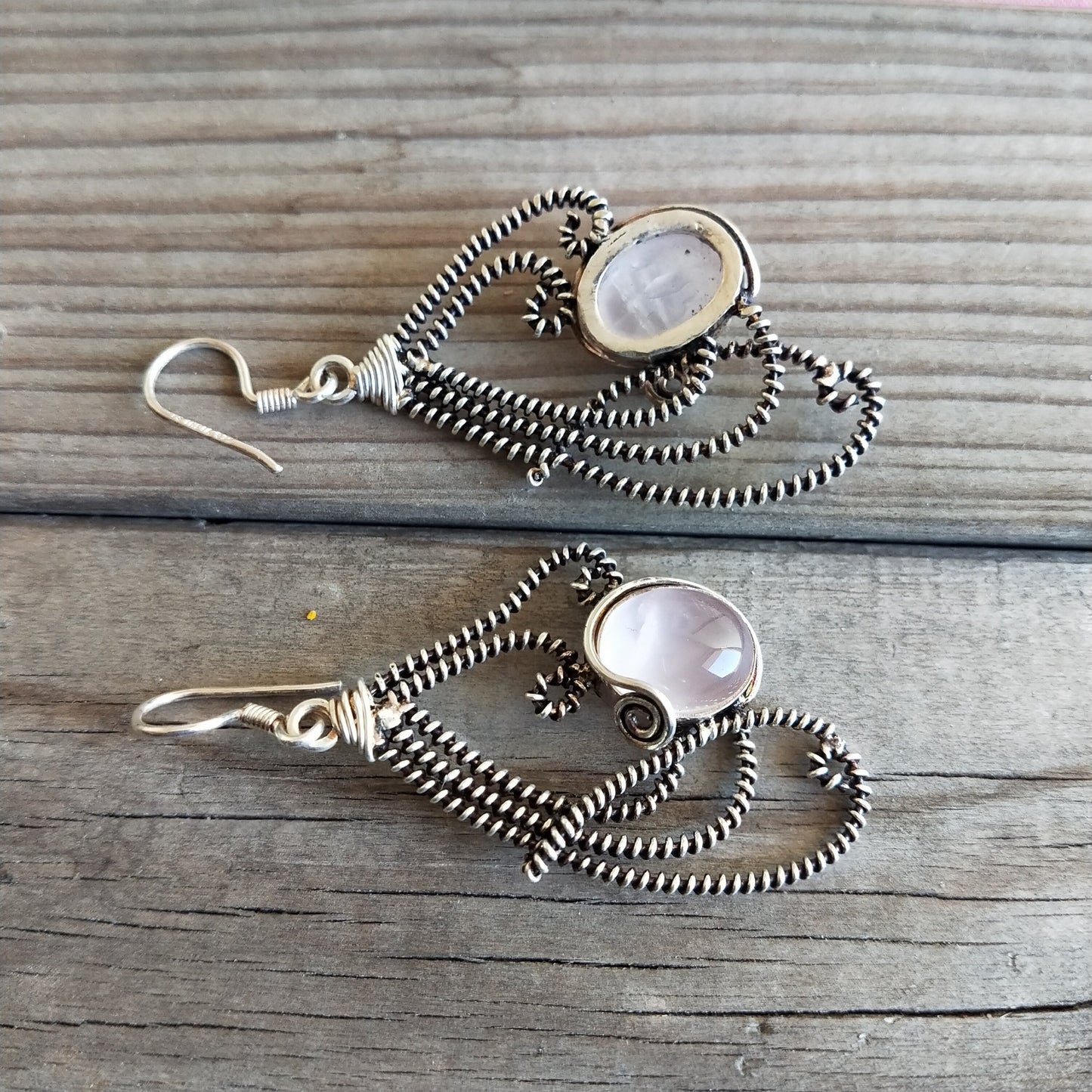 Rose Quartz Sterling Silver Handmade Earring | Rose Quartz Stone | Daily wearable Earrings in Butterfly Shape Boho Earrings Gift for Her