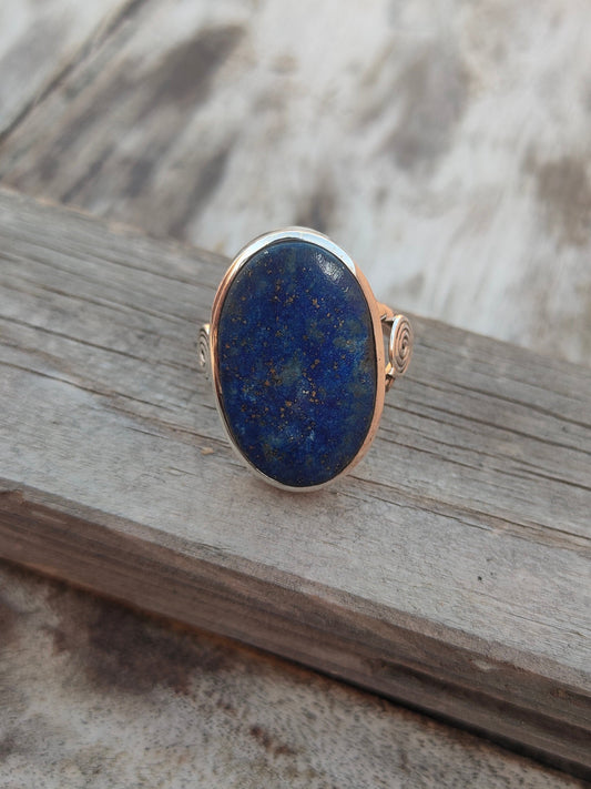 Boho Statement Ring - Lapis Lazuli Sterling Silver Ring - Hand Crafted Bohemian Ring - Bohemian Ring - Lapis Lazuli Ring - Rings - Gift for